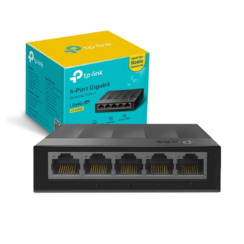 TP Link LS1005G Switch Ethernet 5 Porte Gigabit Sdoppiatore Ethernet Ideale per - Immagine 1 di 4