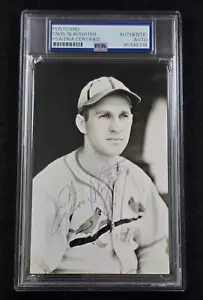 ENOS SLAUGHTER Signed Real Photo Postcard-HOF-YANKEES-CARDINALS-PSA - Picture 1 of 4