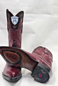 Stivali da cowboy da uomo in vera pelle di lucertola Teju esotici punta J fatti a mano - Foto 1 di 5