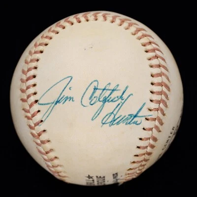 Circa 1974 Vintage Jim Catfish Hunter Single Signed ONL Ball JSA Sticker Only - Image 1 of 4
