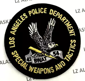 LOS ANGELES CALIFORNIA SWAT POLICE BLK & GOLD SHOULDER INSIGNIA 3.5" PATCH (PD3) - Picture 1 of 3