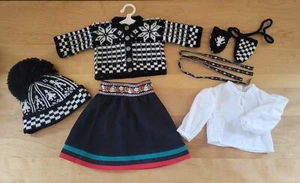 American Girl KIRSTEN'S WINTER OUTFIT+WOOLENS+RED - Hair Ribbons Ret HTF VGUC - Imagen 1 de 10