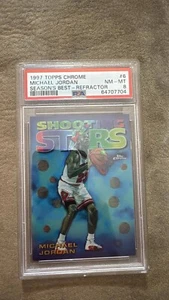 1997 Topps Chrome Shooting Stars #6 Michael Jordan Season's Best Ref. PSA 8 - Picture 1 of 2
