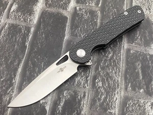 Twosun TS328-M390-Black Folding Knife M390 Blade Titanium Handle Pocket Knife - Picture 1 of 11