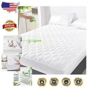 Protector de Colchón King - Funda Ajustable Acolchada Impermeable y Refrigerante, 21" de Profundidad - Imagen 1 de 8