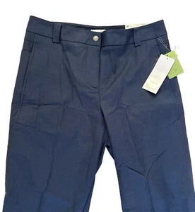 NWT! LIZ GOLF Sloane Pants Women Sz 4 Navy Blue Stretch Cotton Viscose Ankle - Picture 1 of 11