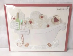1 Papyrus Card High Quality Valentine's Day Romance Love Bubble Bath. 5"x 7" - Picture 1 of 12