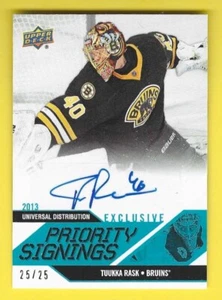 2013 Upper Deck UD Universal Distribution Priority Signings Tuukka Rask /25 - Picture 1 of 2