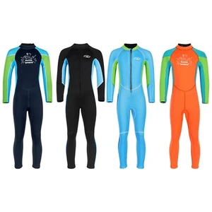 Kids Boy One Piece Swimsuit Rash Guard Long Sleeve Sun Protection Athletic Suit - Picture 1 of 30
