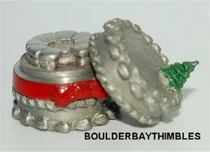 TCC PEWTER THIMBLE - CHRISTMAS SET - 'CHRISTMAS CAKE 2-PART 1989 - Picture 1 of 2