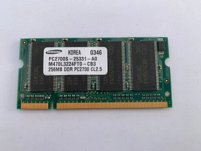 Mémoire DDR Samsung 256Mo PC2700S (DDR-333) SODIMM CL2.5 - Photo 1/2