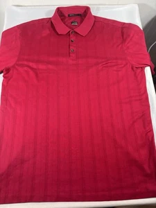 Nike Tiger Woods Classic Red Textured Pattern Golf Polo Mens XL Stretch GOAT - Picture 1 of 9