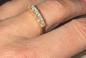 14k Gold 5 Diamond Ring 1/3 Ct Cushion Cut Sz 7 Engagement/ Wedding/anniversary - Picture 1 of 16