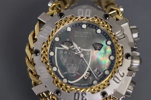 Invicta NFL Herren 55,25mm Edelstahl Gold + Stahl Schwarz + Weiß Zifferblatt Z60 - Bild 1 von 7