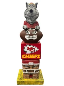 Kansas City Chiefs Tiki Totem Pole Garden Statue 15” - Picture 1 of 9