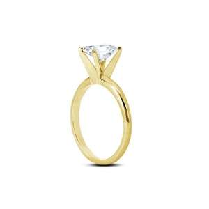 1ct D VS1 Emerald Natural Diamond 18k  Classic Solitaire Engagement Ring - Picture 1 of 3