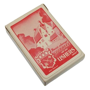 USHERS of Trowbridge PLAYING CARD DECK + Jokers - Red - Ushers Wiltshire Brewery - Picture 1 of 10
