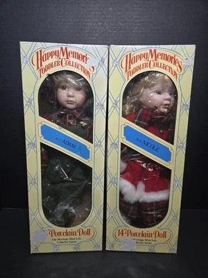 "Muñeca de porcelana Nicole y Adam vintage 1990 Happy Memories Collection 14""" Foto 1 de 4