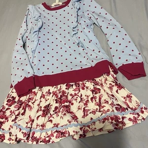 Matilda Jane Herz zu Herz Tautropfen gemischter Druck Sweatshirt Kleid Größe 8 - Bild 1 von 11