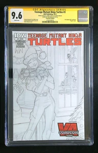 TMNT #3 IDW VA Comicon Variant CGC 9.6 Signed Judith Hoag & Tom Waltz - Picture 1 of 2