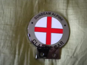 SUNBEAM ALPINE CHROM & EMAILLE AUTOABZEICHEN - Bild 1 von 1
