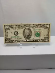 1990 Jackson $20 D 00764004* Federal Reserve Star Note 320M Currency - Picture 1 of 4