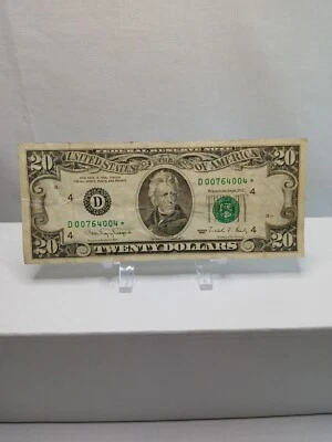 1990 Jackson $20 D 00764004* Federal Reserve Star Note 320M Currency - Image 1 of 4