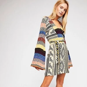 Vestido Suéter Free People Patchwork S Nuevo con Etiquetas - Imagen 1 de 5