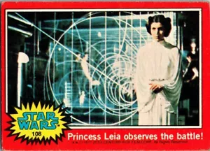 Vintage 1977 Star Wars Trading Card Red Series 2 #108 Princess Leia Observes - Bild 1 von 2