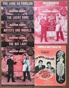 6 1955 DEAN MARTIN & JERRY LEWIS FILM MUSICAL sheet music ARTISTS AND MODELS - Picture 1 of 1
