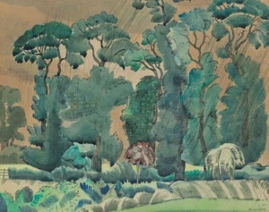 Spring Paul Nash Landscape Print Modernist Pastoral Trees English Countryside - Picture 1 of 2