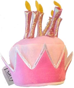 Pink Birthday Cake & Candles Hat Party Girl Fancy Dress Novelty Work - Picture 1 of 1