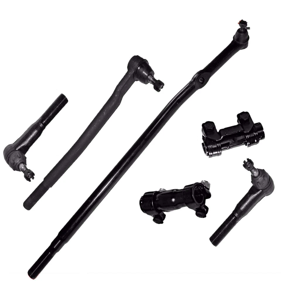 6 Pc Kit Ford Econoline E250 E350 Center Drag Link Outer Tie Rod End Sleeve - Image 1 of 1