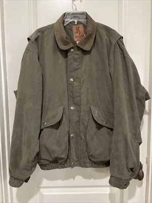 Abrigo Chaqueta Bombardero Browning Since 1878 Cuello Cuero Para Hombre Grande Forrado de Vellón Foto 1 de 4