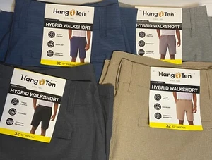 Hang Ten Men’s Shorts Hybrid Stretch Walk Short Navy Blue Tan Black Gray NEW - Picture 1 of 16
