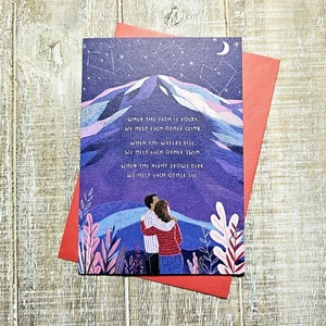 Tarjeta de San Valentín American Greetings 5X7 Blue Mountain Stars rosa floral dorado - Imagen 1 de 10