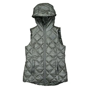 Gerry Womens Green Reversible Zip Quilted Hooded Down Filled Puffer Vest Small - Picture 1 of 8
