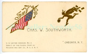 Oneonta NY - CHAS. W. SOUTHWORTH - CARTERO - Tarjeta de visita cartero/postal - Imagen 1 de 2