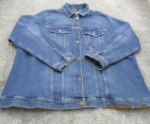 Belle Curve Denim Jacket 22+ Long Sleeve Button Up Blue Cotton Denim Stretch - Picture 1 of 17