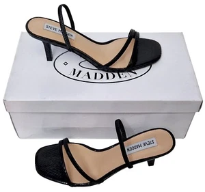 Tacones STEVE MADDEN Loft Damas Estampado Serpiente Negros Medianos Tirantes EU 37 UK 4 Precio de venta sugerido por el fabricante 85 GBP - Imagen 1 de 8