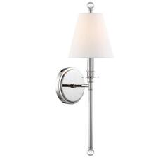 Crystorama Wall Sconce 14.5" Metal Fixture 1-Light Hardwired Dimmable Nickel