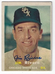 Autographed 1957 Topps JIM RIVERA Chicago White Sox card #107 wCOA - Picture 1 of 1