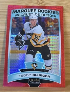 2019 O-Pee-Chee Platinum Marquee Rookies Red Prism /199 Teddy Blueger Rookie RC - Picture 1 of 2