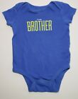 Boys 12 Months LITTLE BROTHER Snap Shirt Bodysuit Brother Blue One Piece