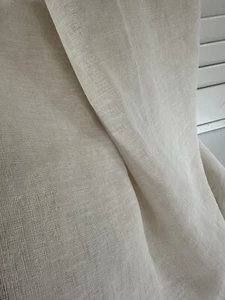 Linen Look Sheer Curtain Fabric 4.9 metres x 320 cm drop -Textured SAND Cannes - Picture 1 of 13