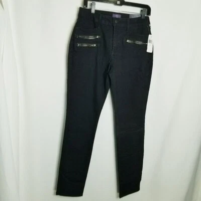 NYDJ NWT Black Leggings Jeggings Ski Zip Pockets Look a Full Size Smaller  8P - Image 1 of 4