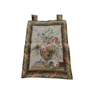Still Life Belgian Floral Bouquet Border Belgian Bohemian Tapestry Wall Hanging - Picture 1 of 5