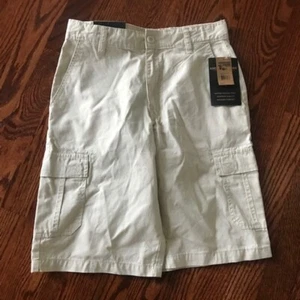 YOUTH BOY'S AMERICAN HAWK KHAKI VINTAGE WASHED TWILL CARGO SHORTS Sz 14 NWT NEW - Picture 1 of 5