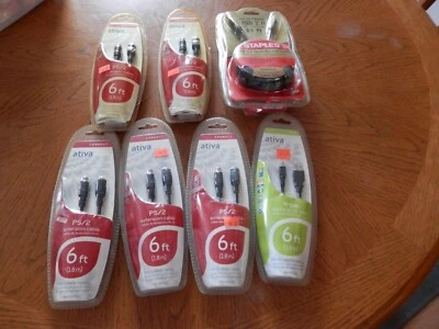 Ativa cable Lot 5 PS/2 EXTENSION 1 MINI 4-PIN & 124K Gold PLATED USB 2.0 - Image 1 of 4