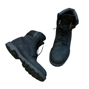 Men’s 8 Premium TIMBERLAND 6 INCH WATERPROOF BOOTS Black Nubuck Lug Sole - Foto 1 di 8